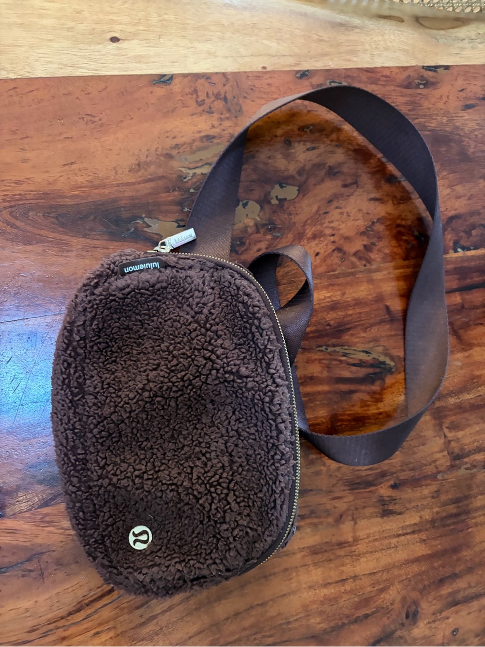 lululemon athletica Dark Brown Sherpa Crossbody Belt Bag